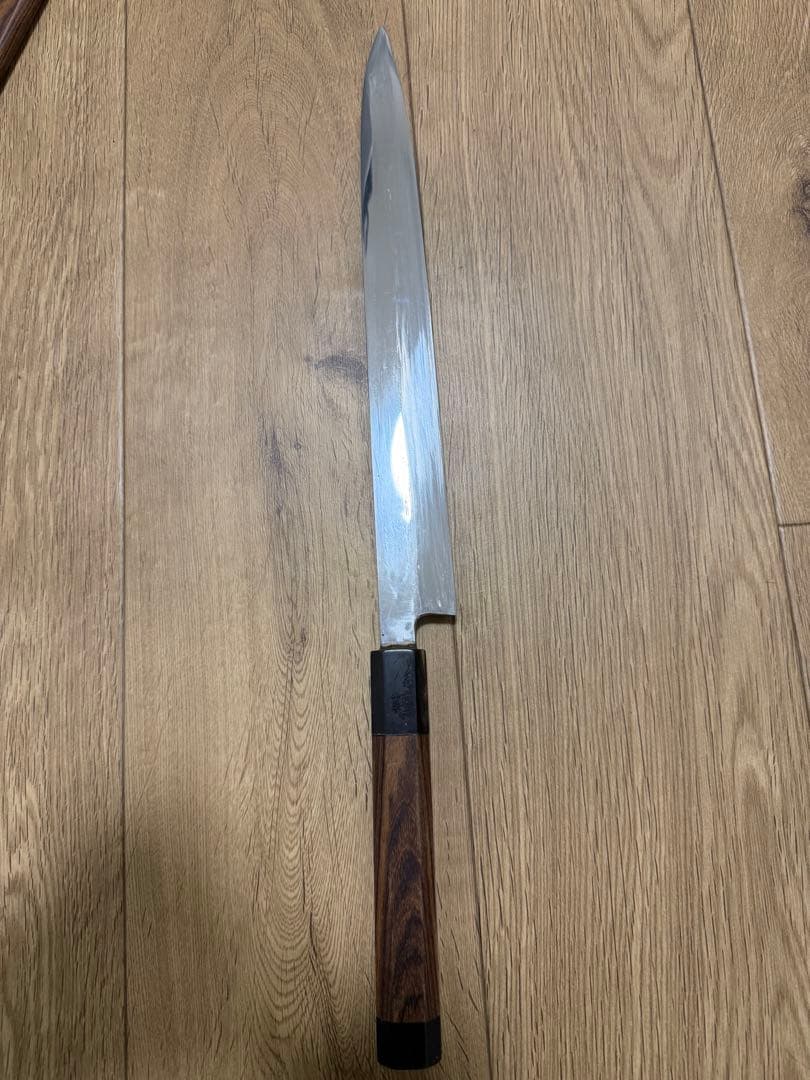 柳刃　銀三　本焼き　黒檀