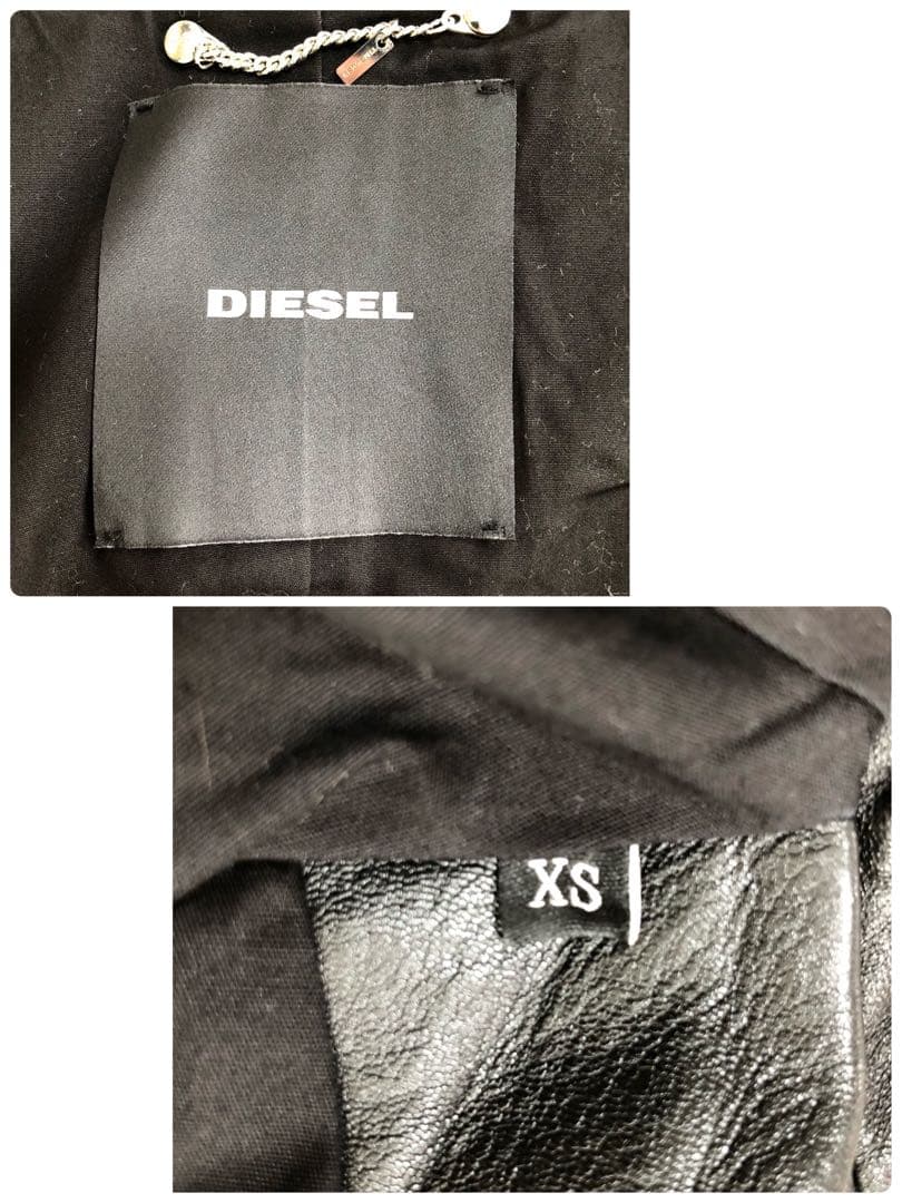 【極美品】 DIESEL シングル ライダースジャケット ラムレザー ブラック
