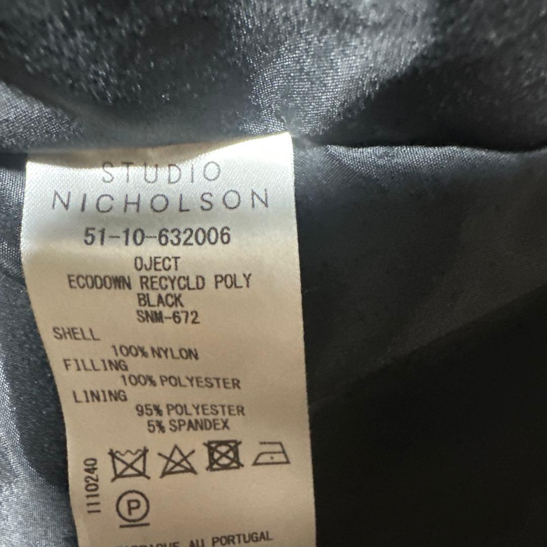 ジャケット・アウター STUDIO NICHOLSON OJECT ECODOWN BLACK S