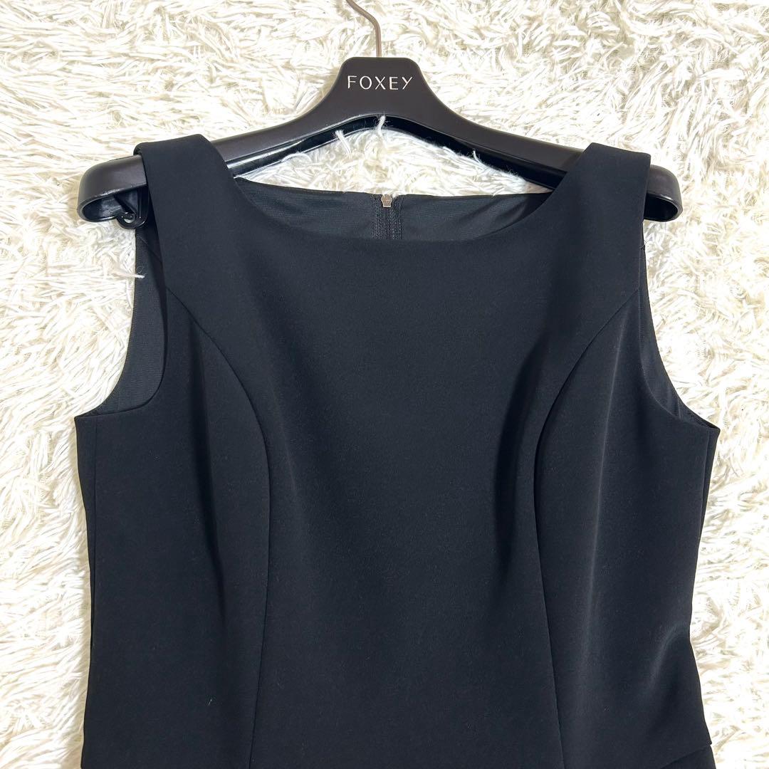 極美品✨春に◎定価6.7万 フォクシー ワンピース バロンドレス 38 黒