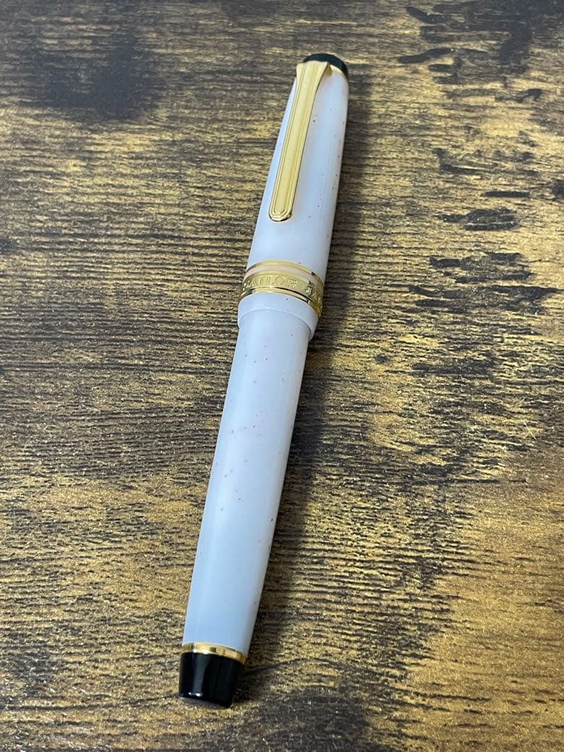 試筆のみ　四季織　雪椿　万年筆　MF セーラー　万年筆　コンバーター＆ケース付き