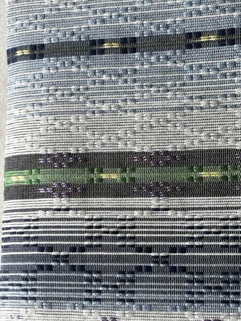 OB86京都西陣織　九寸名古屋帯花織　　全通　新品　お仕立て上がり