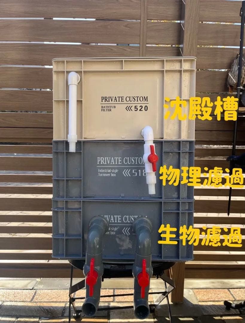 水槽用沈殿物理生物一体型濾過槽　外部式濾過装置器　アクアリウム水槽濾過フィルター