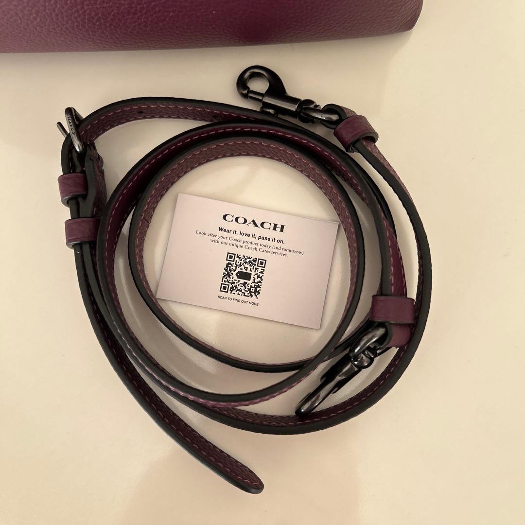 BOBO　　COACH くすみパープル レザー ショルダーバッグ