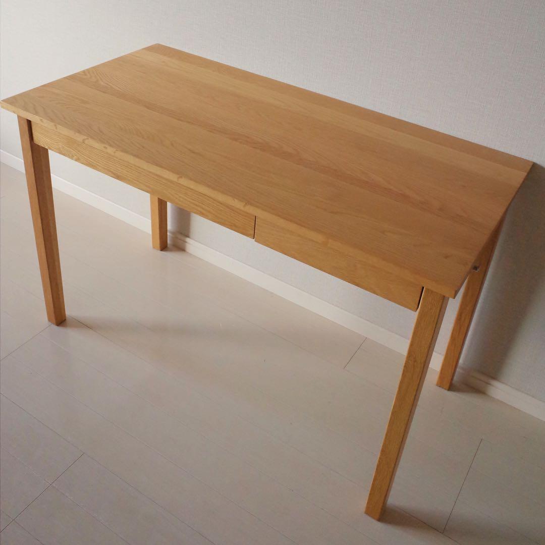 無印良品　オーク　無垢材デスク　木製 机 引き出し付き 作業台　北欧　完売品
