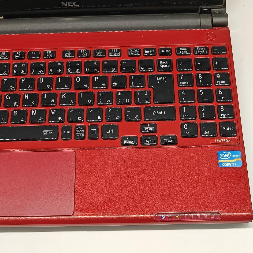 【NEC】LAVIE 高性能i7 SSD256GB 16GB レッド ノートPC