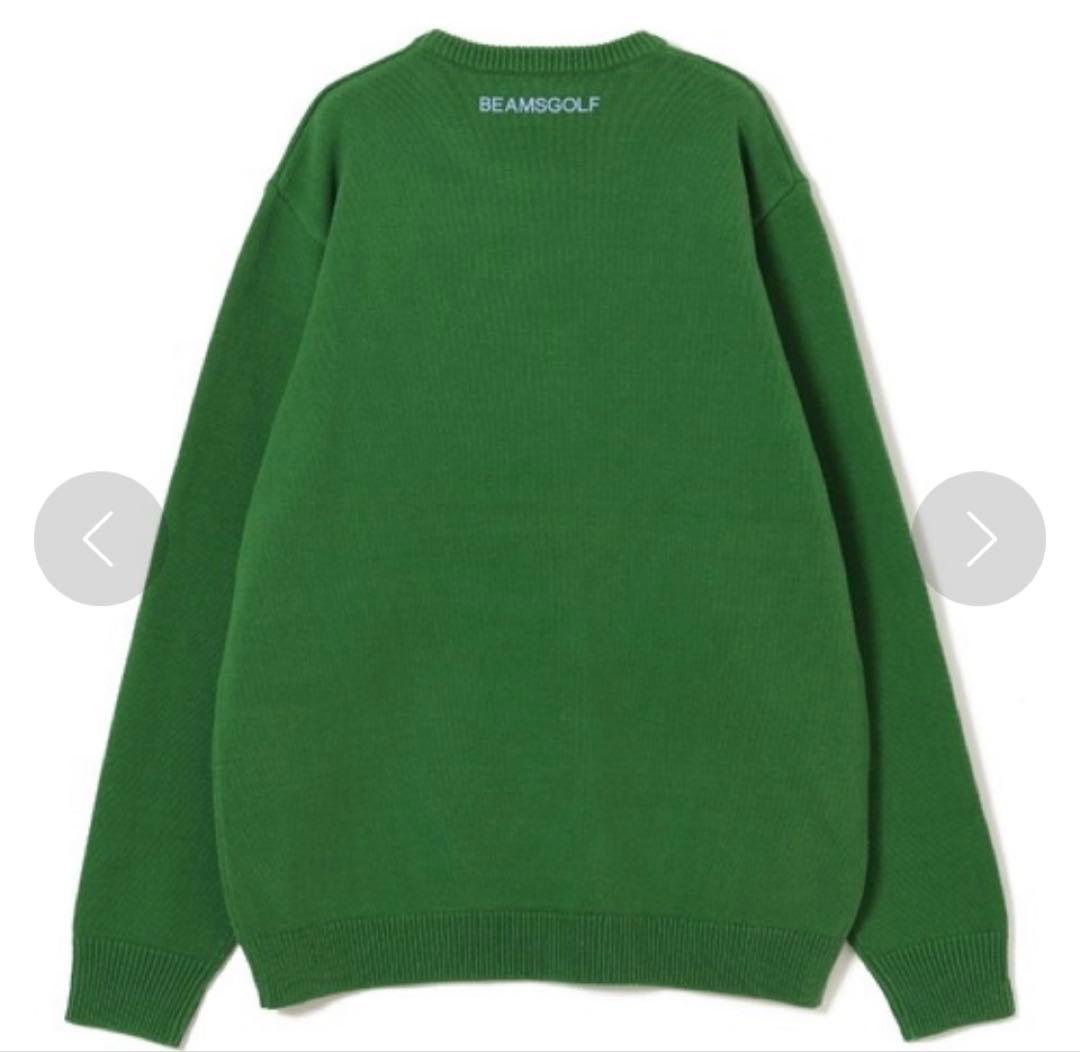 BEAMS GOLF /ロゴプリントミドルゲージニットXL