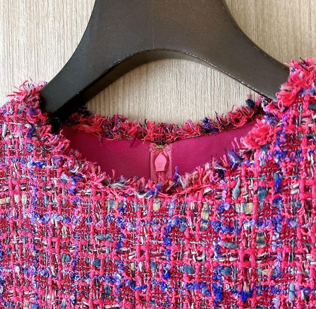 最終価格！美品アナイシャネルツイード　ネオンツイードヘムフリル ワンピース