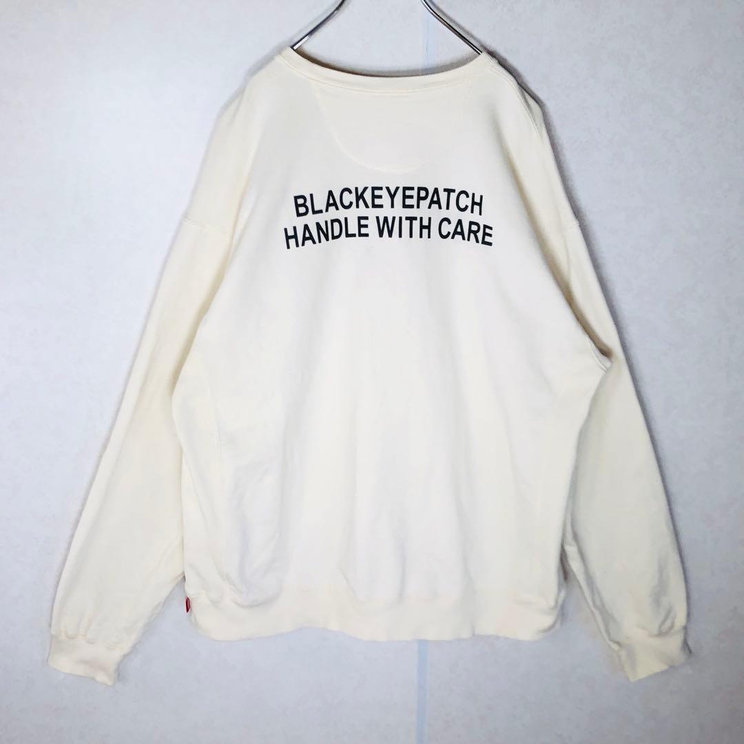 【希少XLサイズ】ブラックアイパッチ センター刺繍ロゴ スウェット 取扱注意