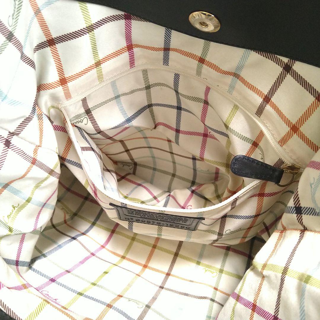 COACH ショルダーバッグ トートバッグ 2WAY がま口 レザー ブラック