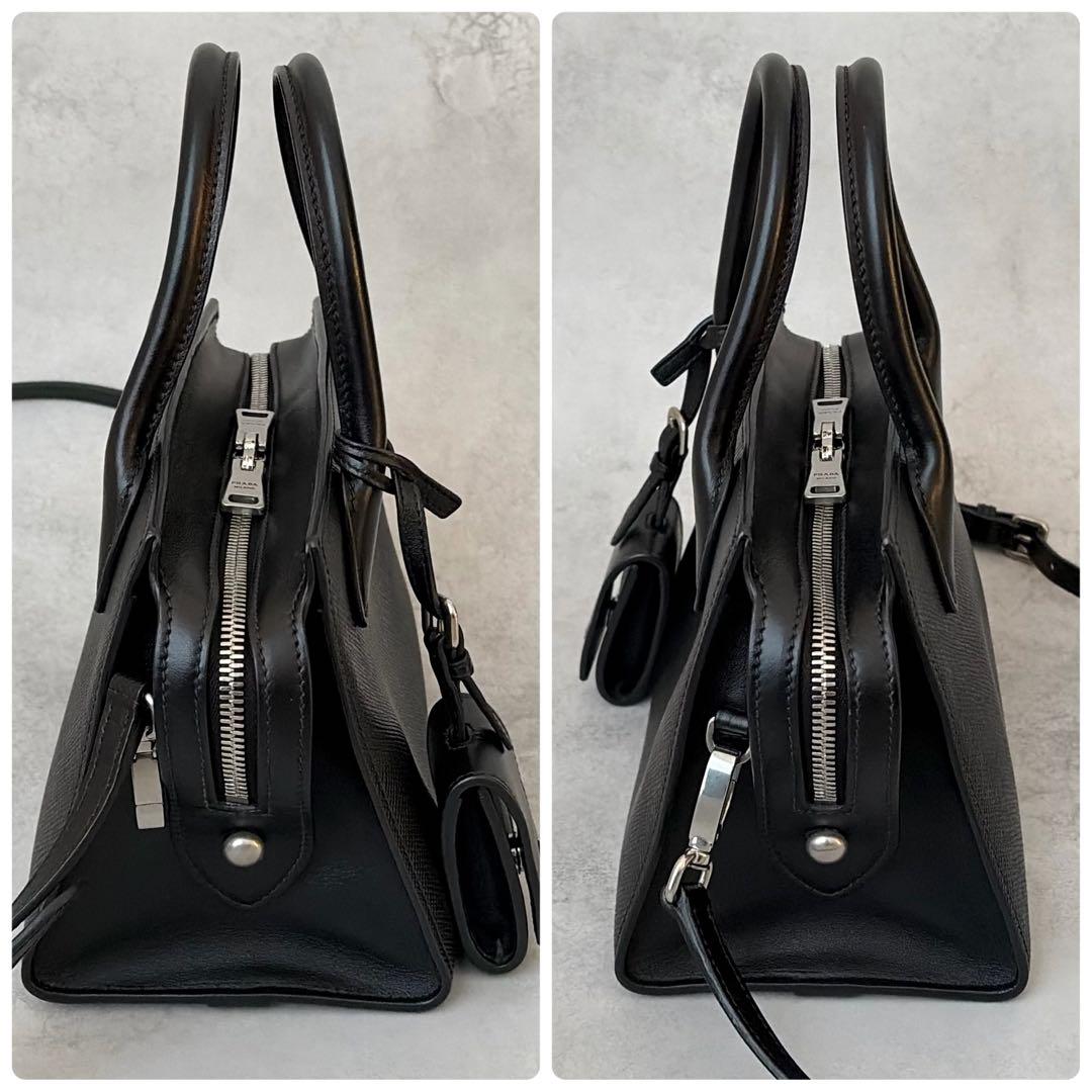 【未使用級✨】プラダ モノクローム 2WAY ショルダーバッグ　ICチップ搭載
