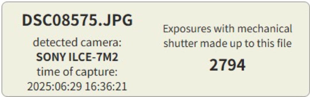 SONY α7ii シャッター回数2800回