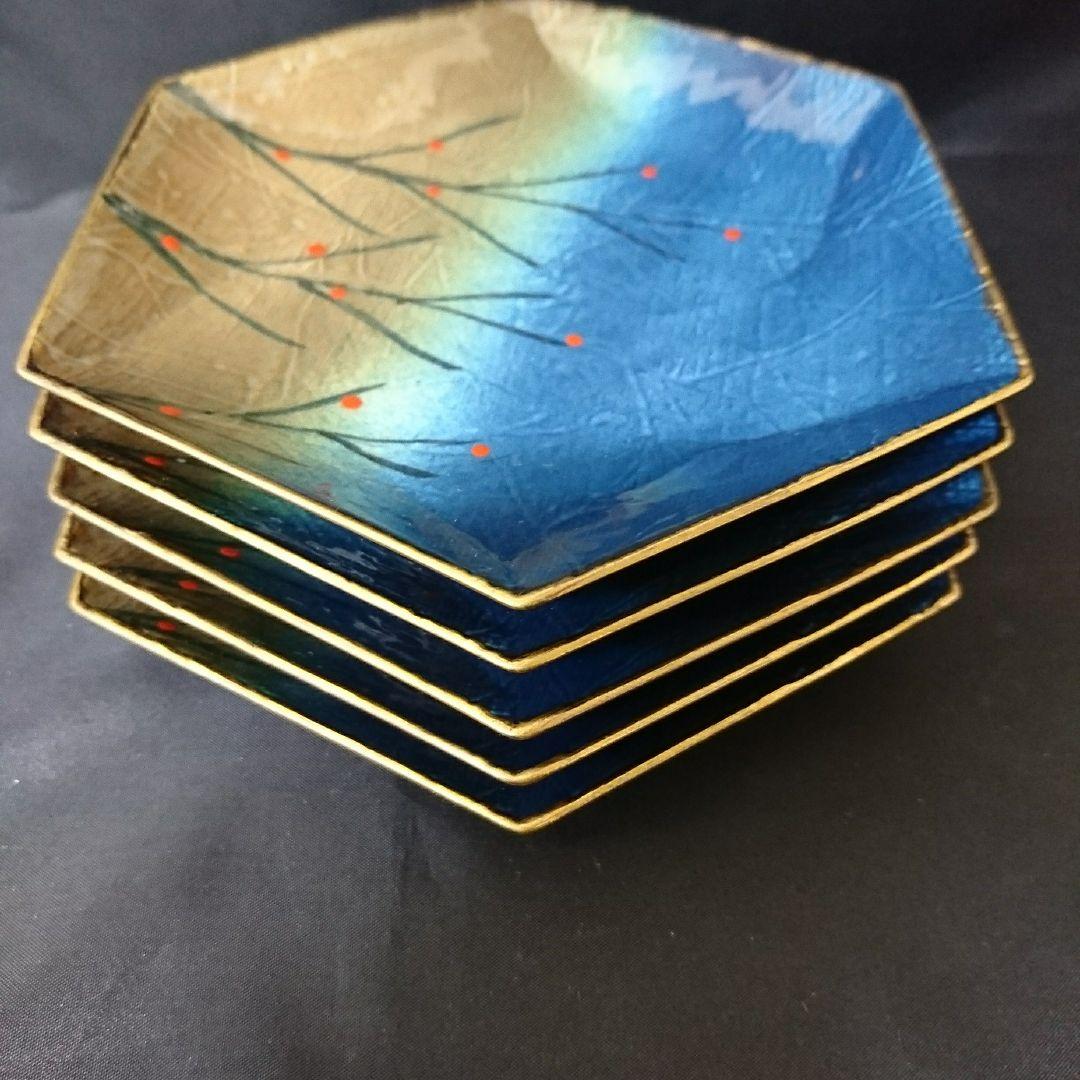 未使用 有田焼 六角銘々皿5枚　お祝い