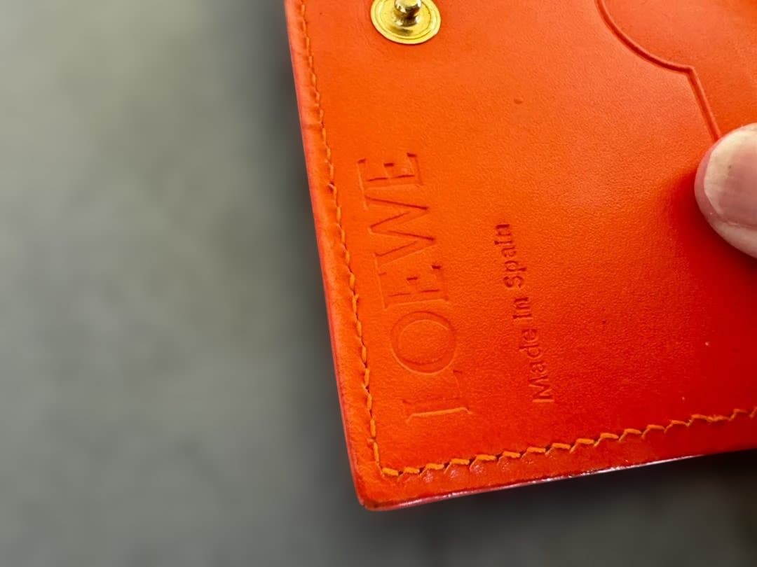 LOEWE オレンジ レザー 名刺入れ