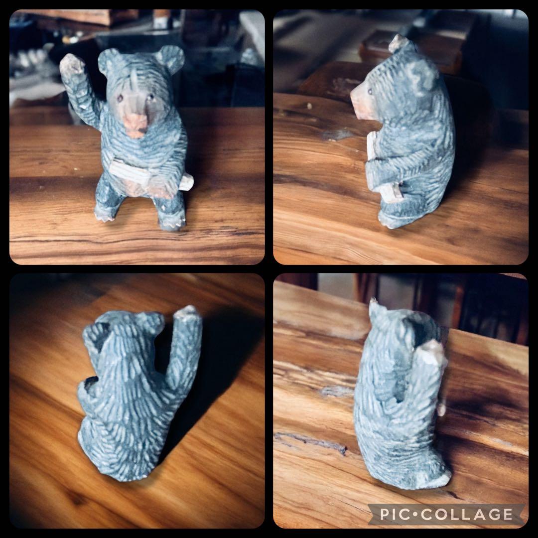 1950年代 北海道函館 毛彫り 木彫り熊楽団×5セット アイヌ 一刀彫り 民藝