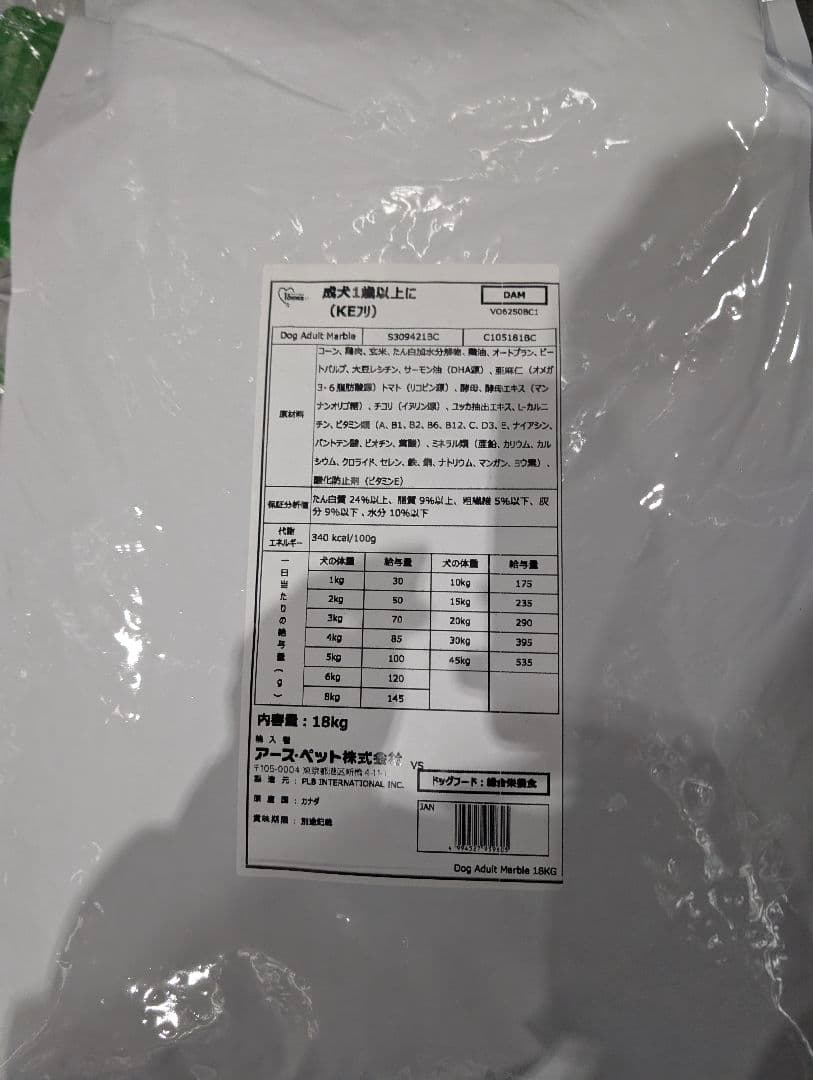 ファーストチョイスドッグフード ドライフード 18kg