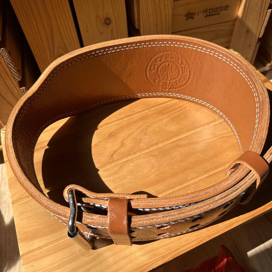 【グローブおまけ】GOLD'S GYM レザーパワーベルト Lサイズ