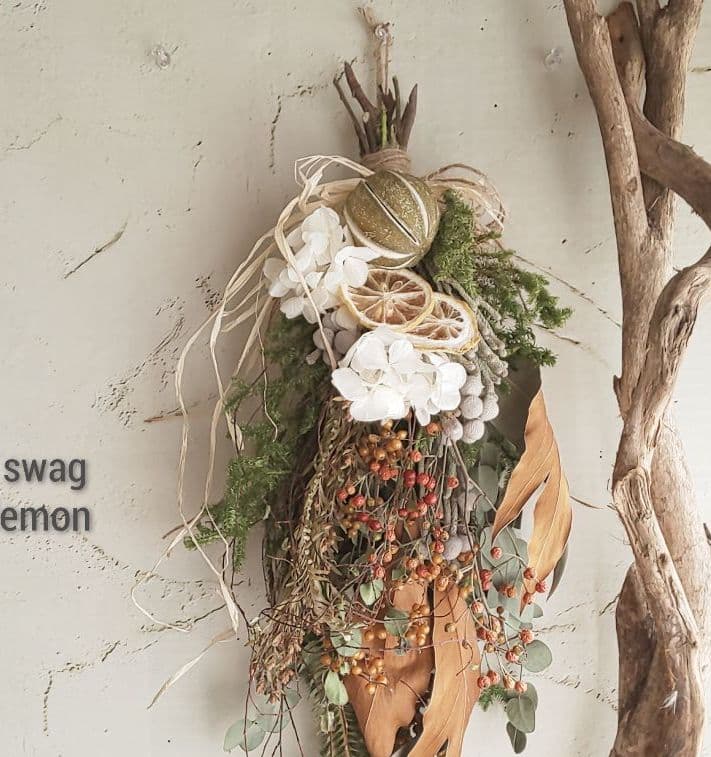 専用＊レモン&ライムボール   ドライフラワースワッグ