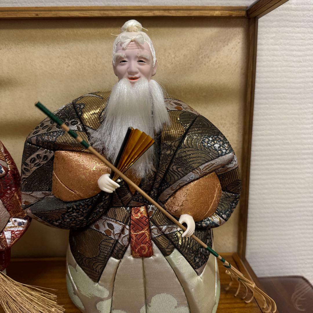 純金高砂　高砂人形 雄山作 共白髪　結納　還暦　木目込人形　錦勝工芸　尉姥