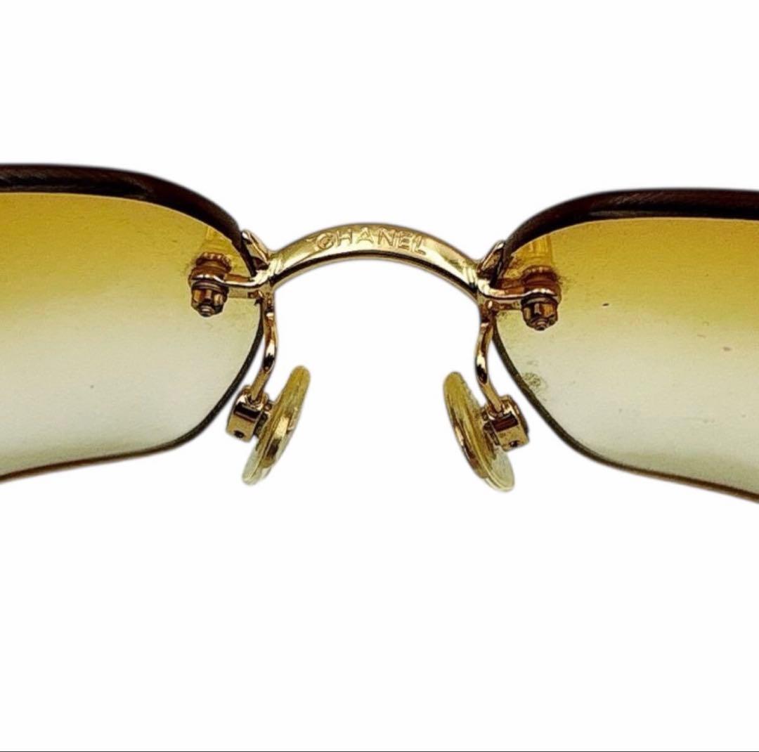 シャネル サングラス 4017-D ココマーク ラインストーン リムレス Y2K