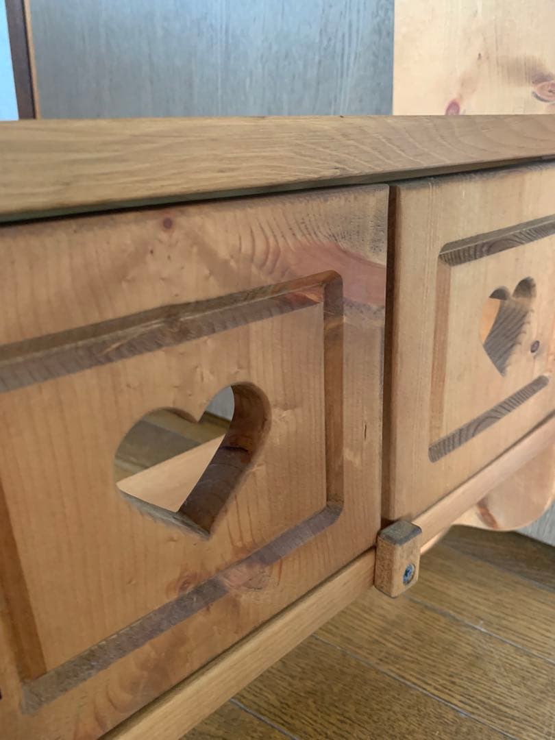 カントリー家具　木製　ハートくり抜き　棚　ラック　シェルフ