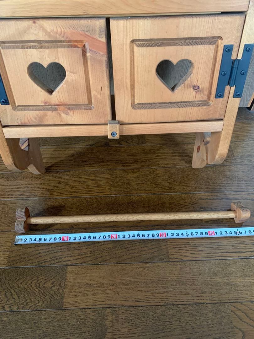 カントリー家具　木製　ハートくり抜き　棚　ラック　シェルフ