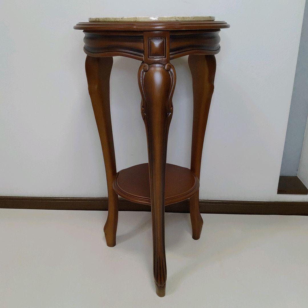 希少 美品 大理石調 サイドテーブル コンソールテーブル 花台 猫脚 送料無料