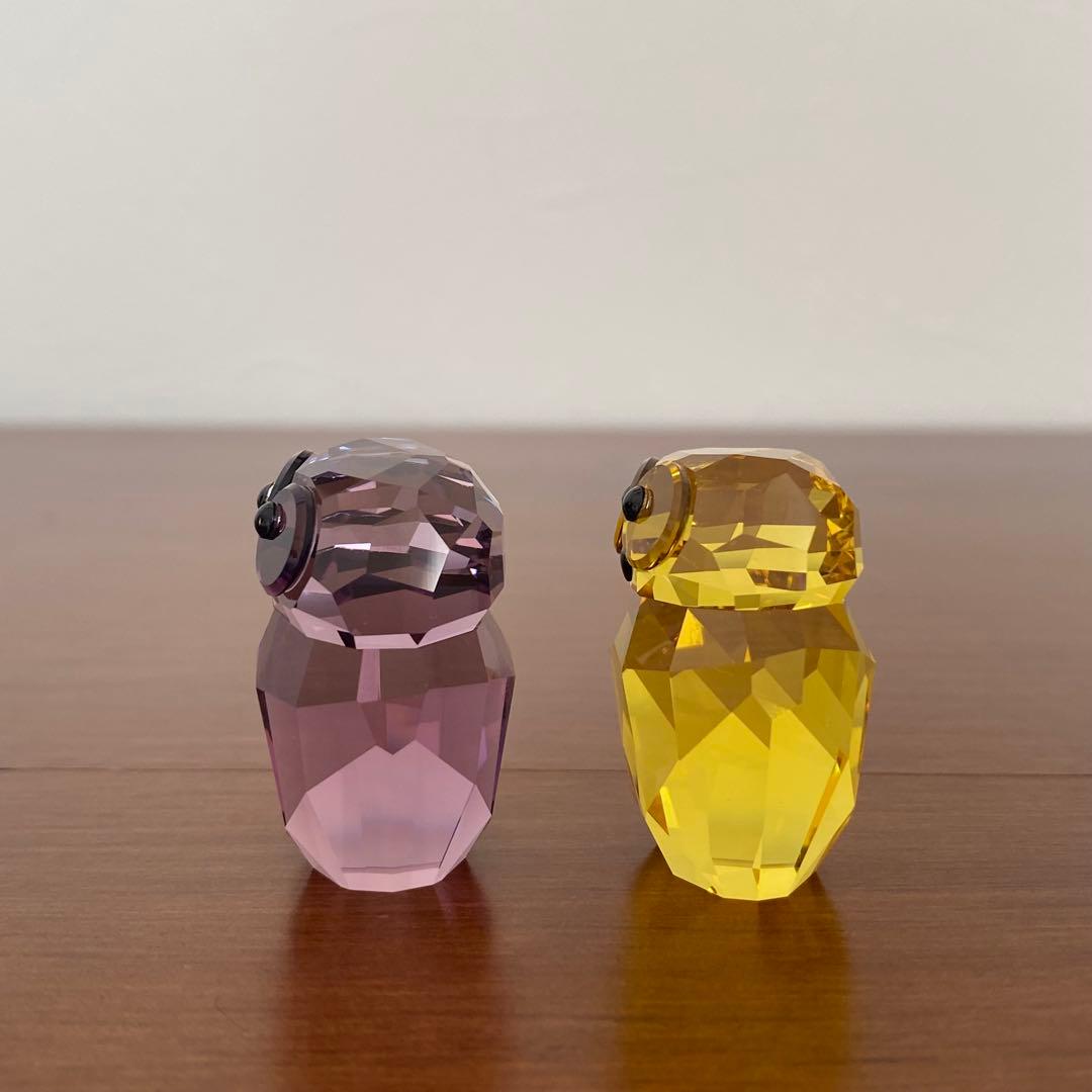 SWAROVSKI スワロフスキー クリスタル フクロウ ペア 置物