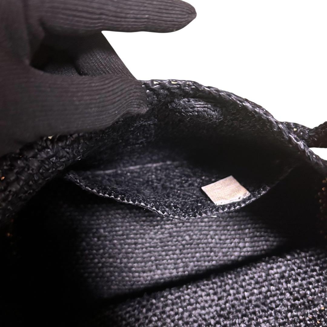 美品　ヘレンカミンスキー　かごバッグ　ラフィア　A4可　ブラック　レディース　夏