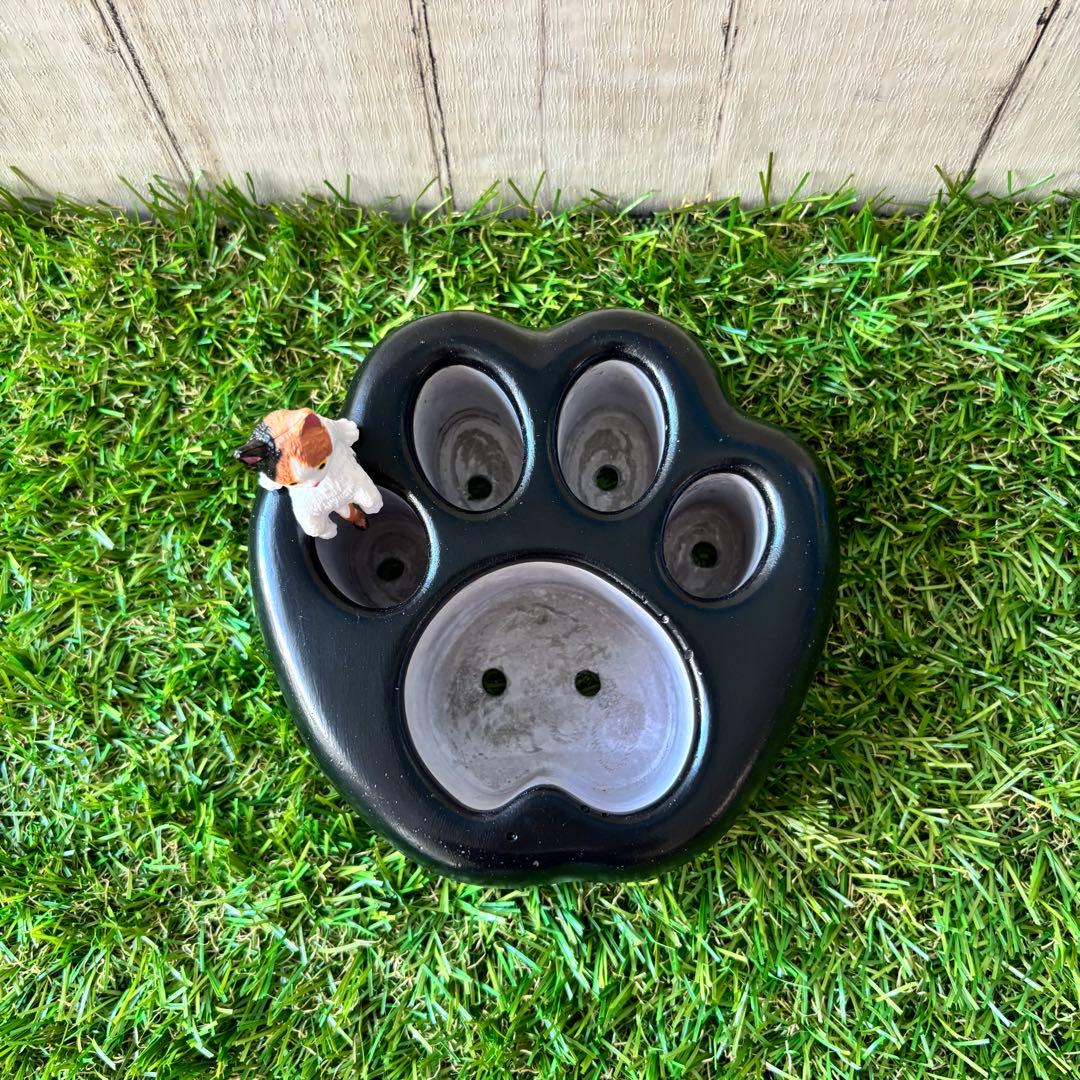 肉球型　モルタル鉢　ブラック　単品