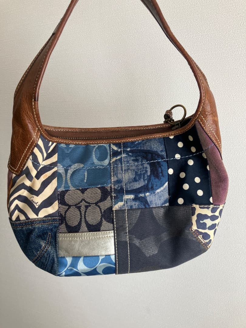 コーチ ワンショルダー パッチワーク デニム シグネチャー 10807