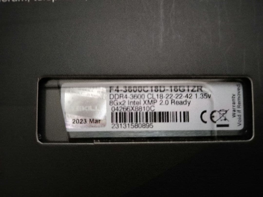 Ｇ.SKILL DDR4 3600MHz 16GB 8GB×2 新品未開封