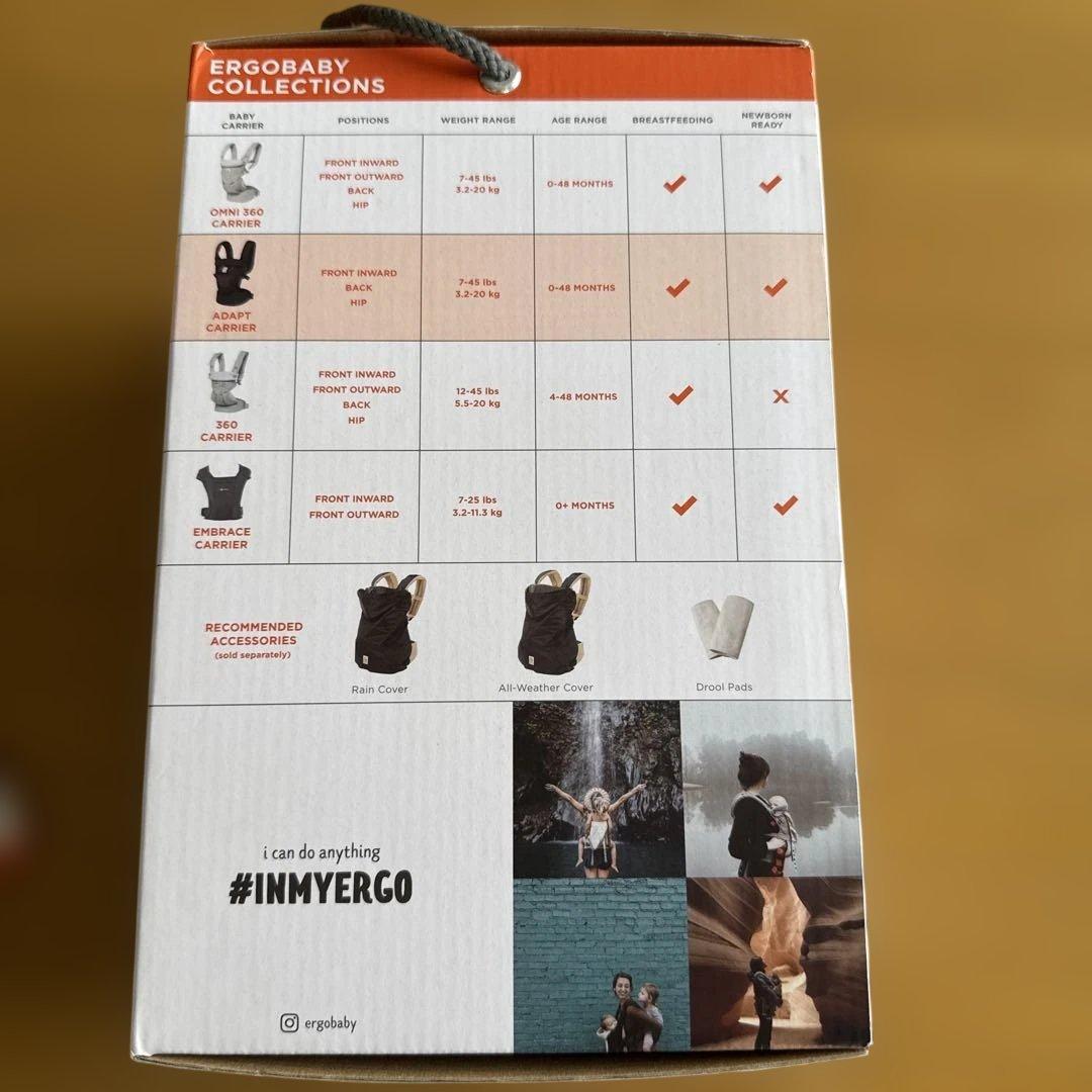 つん。様【エルゴベビー】抱っこ紐アダプトクールエア ブラック 説明書付き