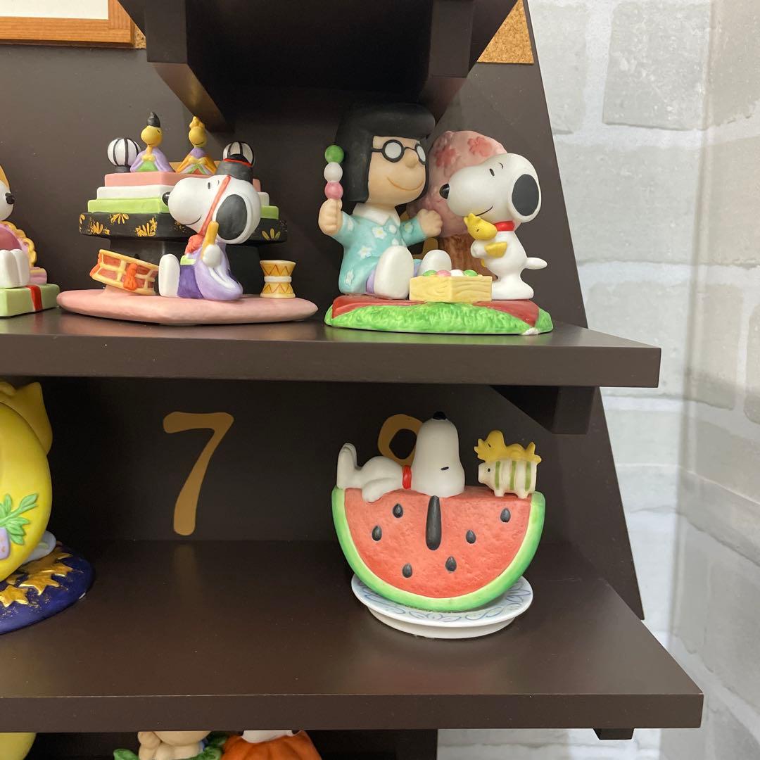 スヌーピー　万年カレンダー　フィギュア（陶器） 置物