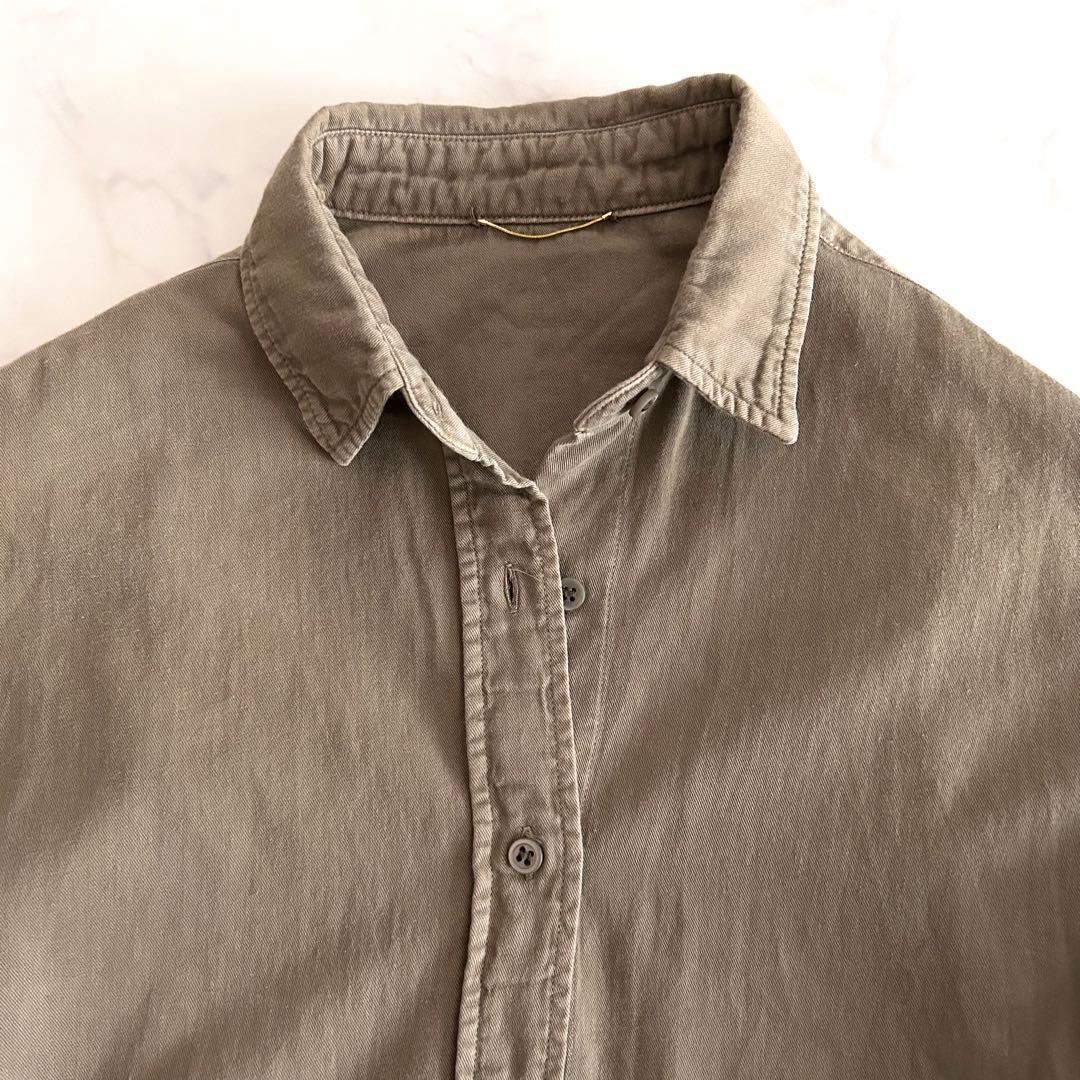 ドゥーズィエムクラス badassシャツ 長袖 カーキ 日本製 オーバーサイズ