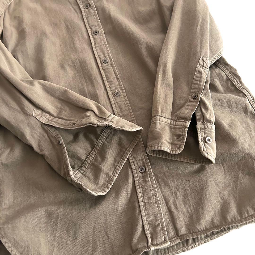 ドゥーズィエムクラス badassシャツ 長袖 カーキ 日本製 オーバーサイズ