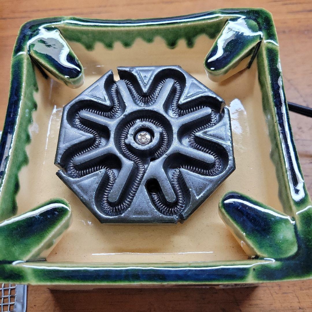 未使用品 野々田商店 卓上江戸火鉢 織部 卓上電熱器 卓上ミニコンロ 電気コンロ