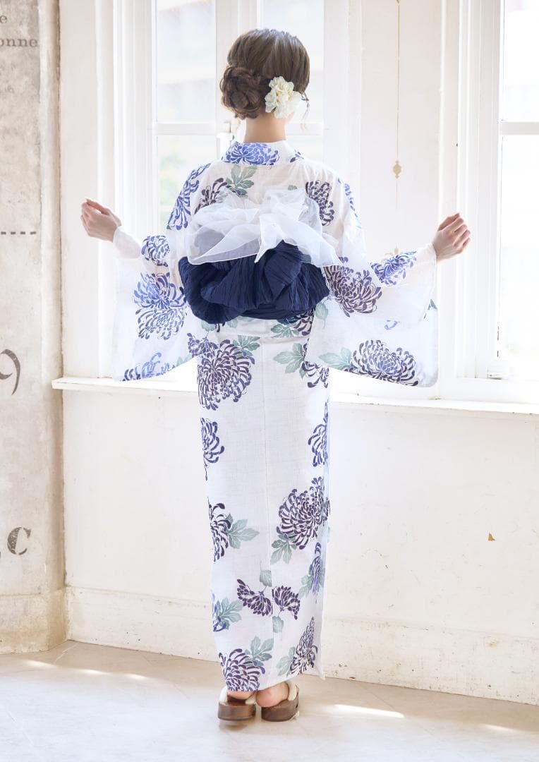 新品 浴衣 セット 浴衣セット ゆかた レディース 大人 白 紫 Y5-26