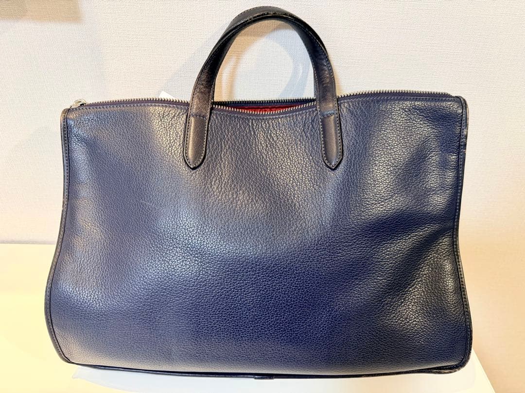 ロエベ ビジネスバッグ トレド アナグラム ロゴ A4可 レザー ネイビー