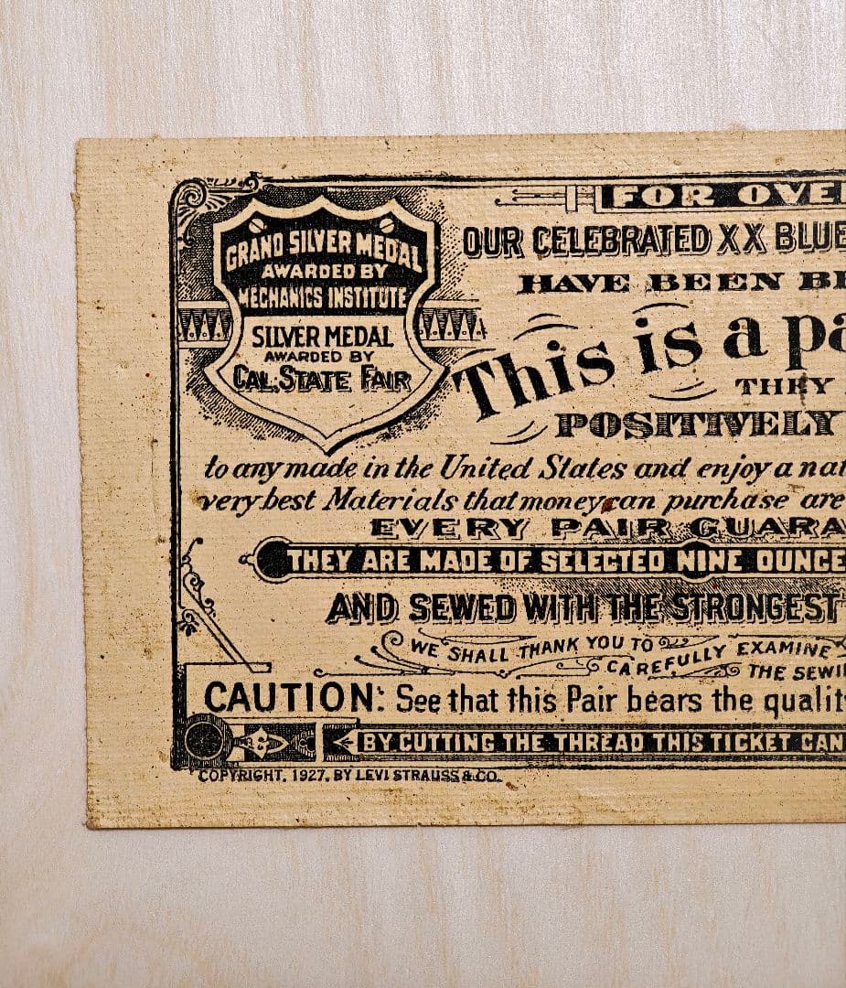 希少 FOR OVER 50 YEARS LEVI'S ギャラチケ