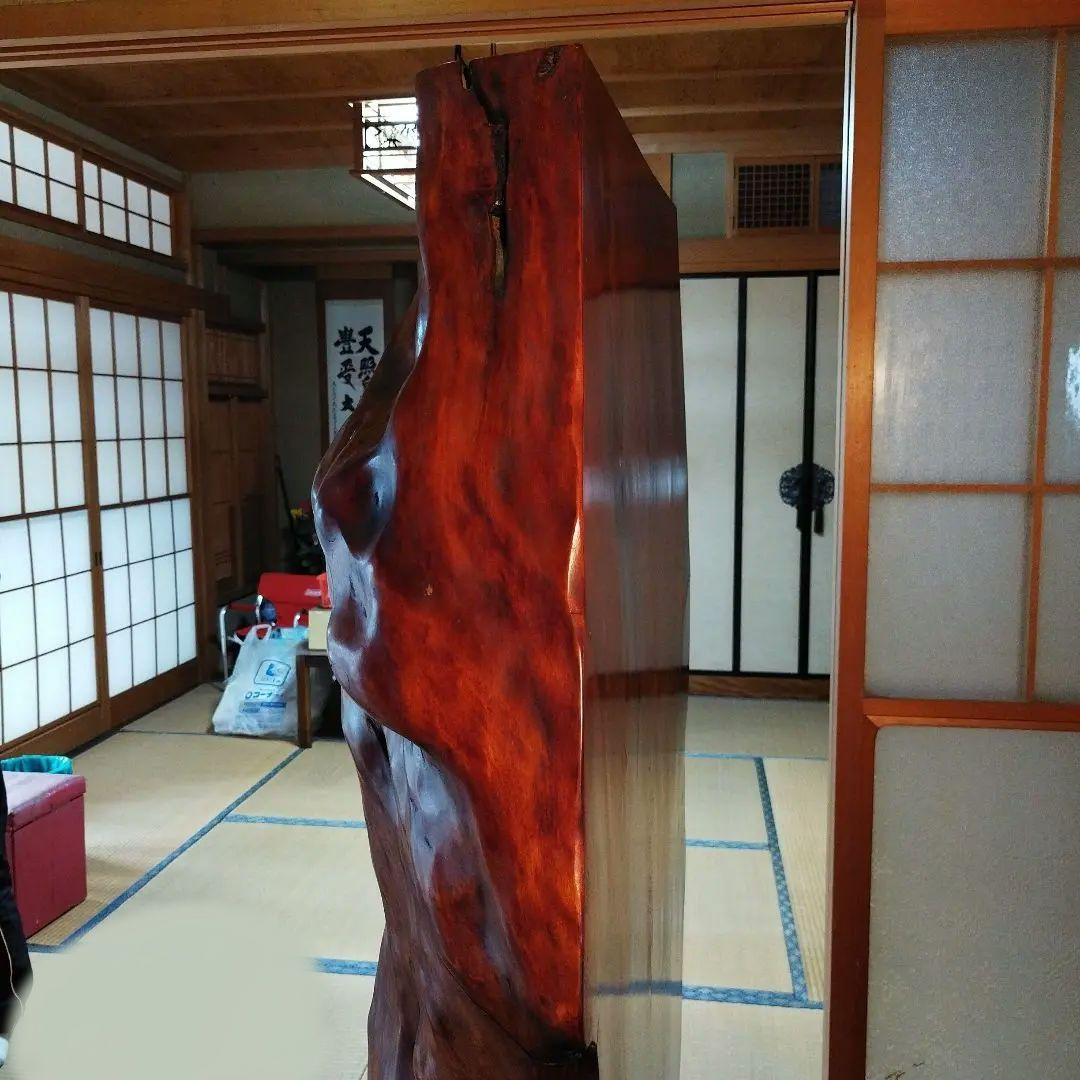 天然木 衝立 1枚板 仕切り パーテーション　足付き　木のオブジェ