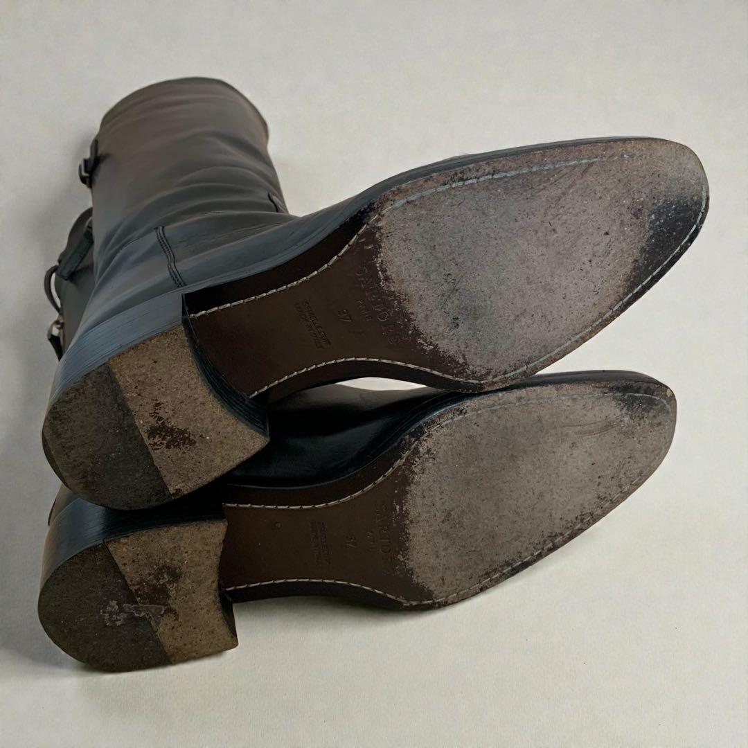 SARTORE サルトル　シングルバッグベルト　ジョッキーブーツ　ブラック