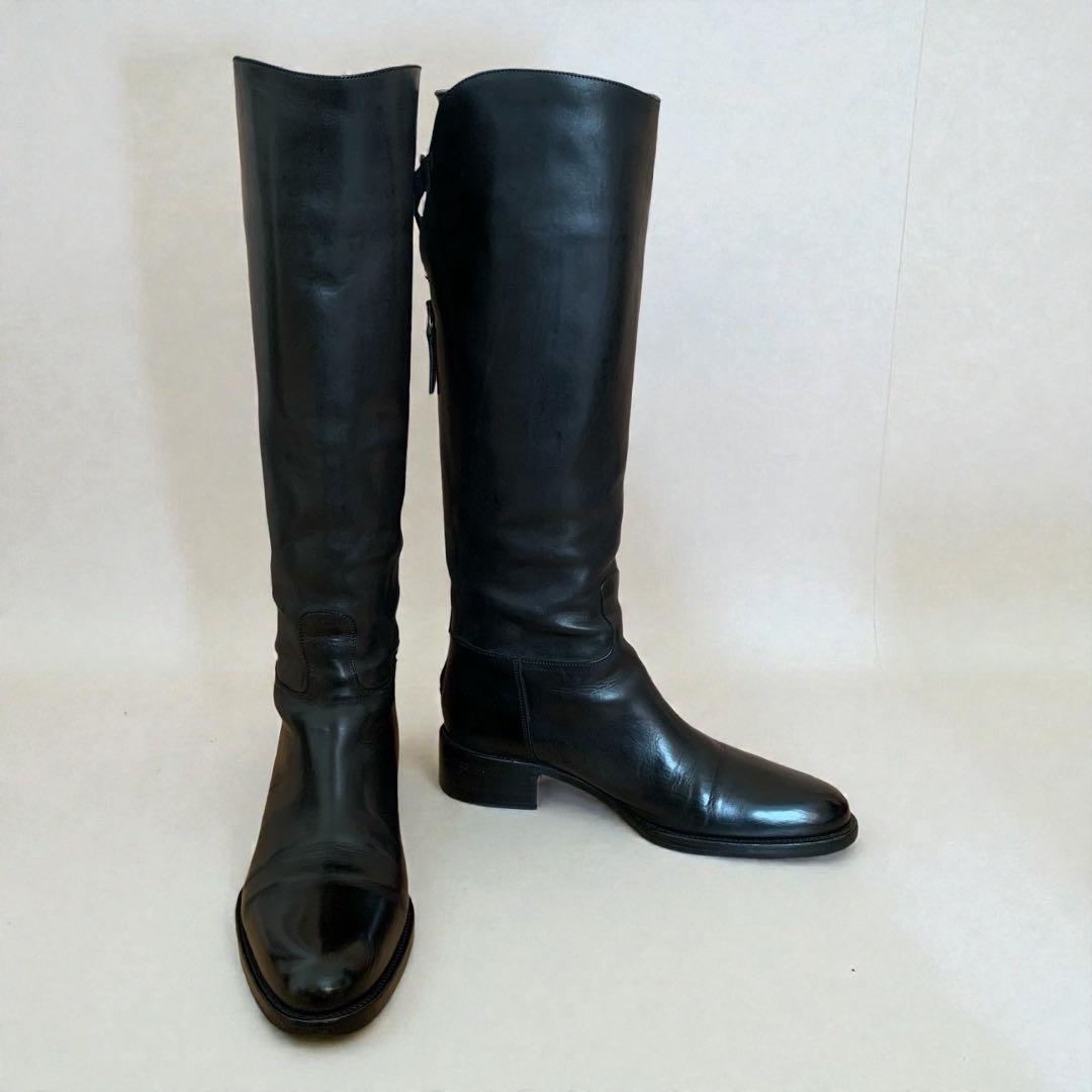 SARTORE サルトル　シングルバッグベルト　ジョッキーブーツ　ブラック