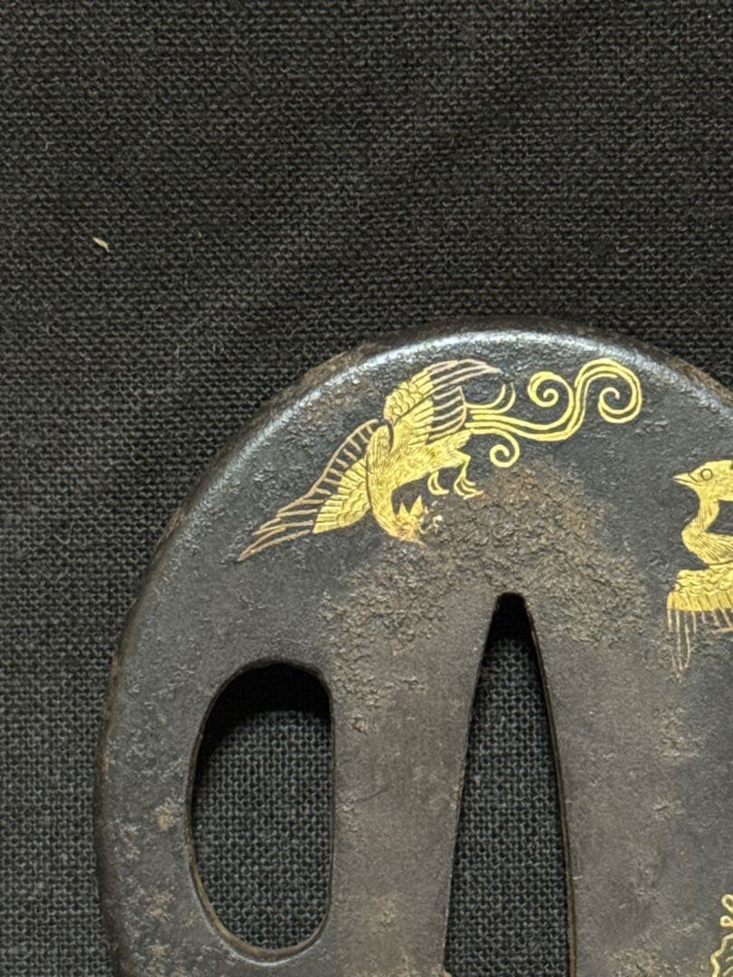 時代 古作 金銀象嵌 金象嵌 鍔 2点 武具 闘争具