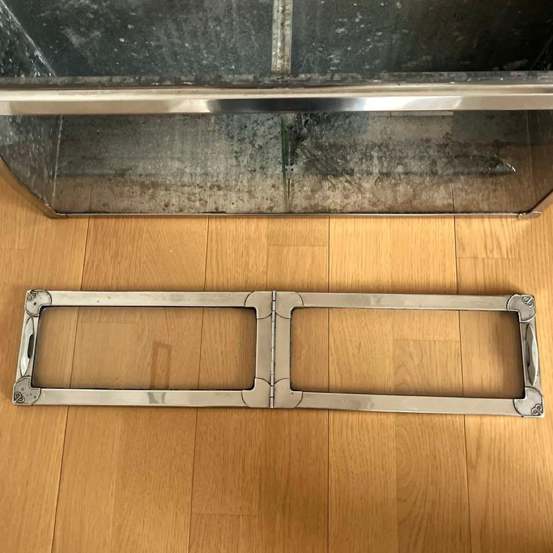 古道具　昭和レトロ　ブリキ　ショーケース　全面Rガラス　ディスプレイ