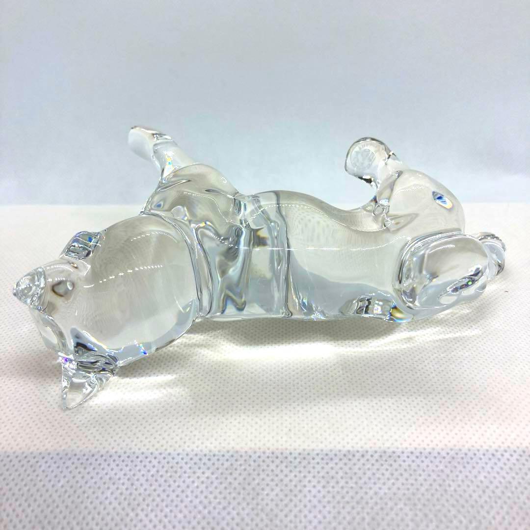 Baccarat バカラ　犬の置物 秋田犬　クリスタルガラス