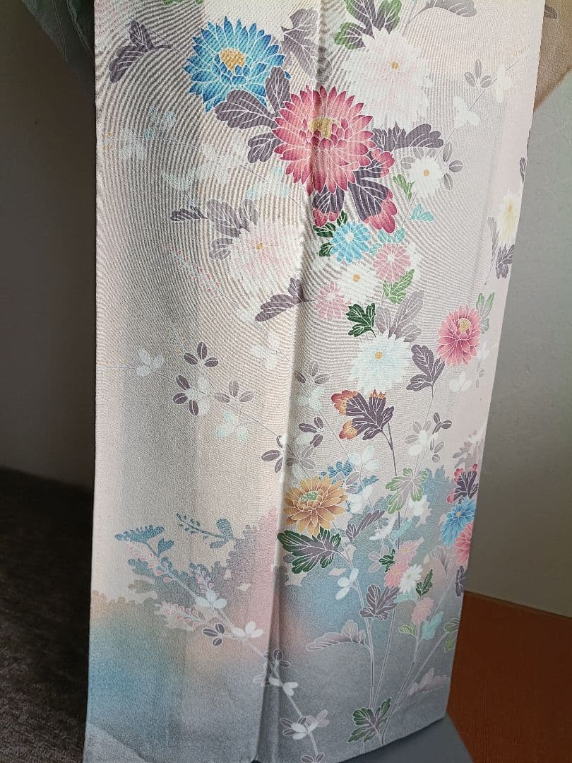 京加賀友禅訪問着 たたき模様 ろうけつ染め分け 光月の落款入り 美品 26B4