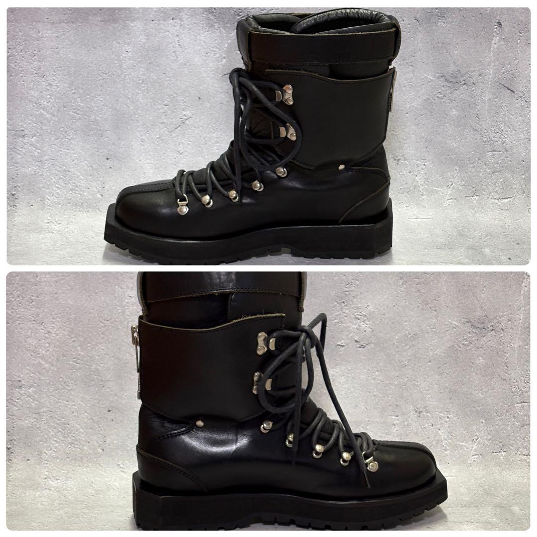 美品　サカイ　sacai (38) レースアップブーツ　バックジップ　レザー　黒