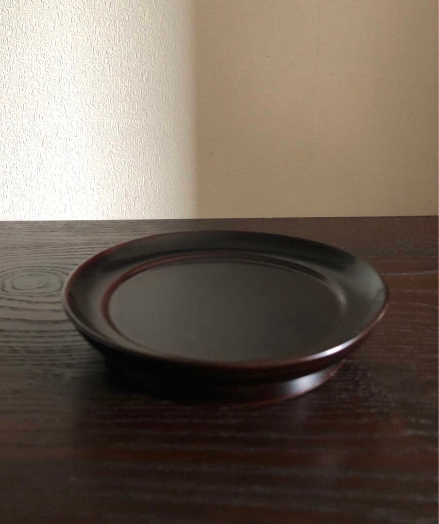 国産 浄法寺塗 木製 漆器 椿皿 楪子 銘々皿 溜塗 懐石 茶道具 5枚揃