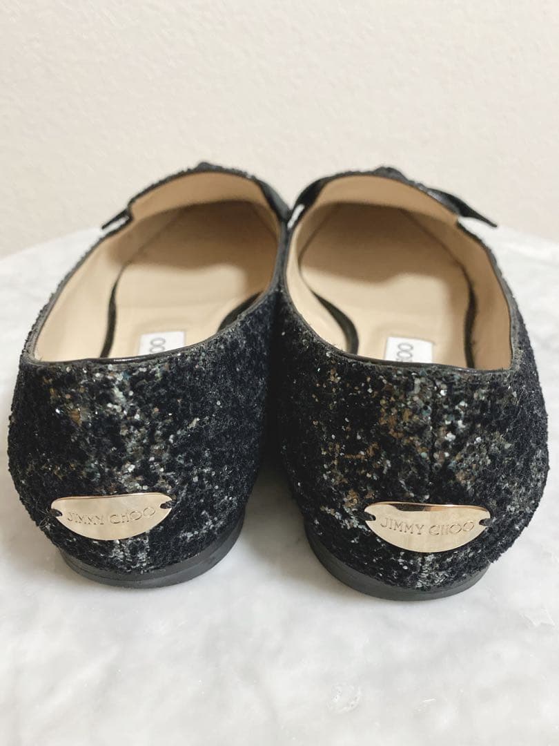 さくら✨ JIMMY CHOO グリッター フラットシューズ 40
